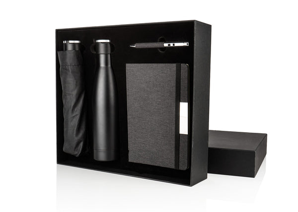 ExecutiveStorm Set | Kit Corporativo con Paraguas, Botella, Libreta y Bolígrafo