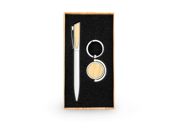 BambooEdge Set | Kit Ejecutivo con Bolígrafo y Llavero Eco