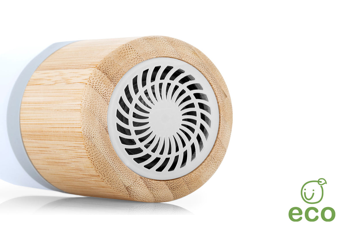 Parlante Bambú Bluetooth LED