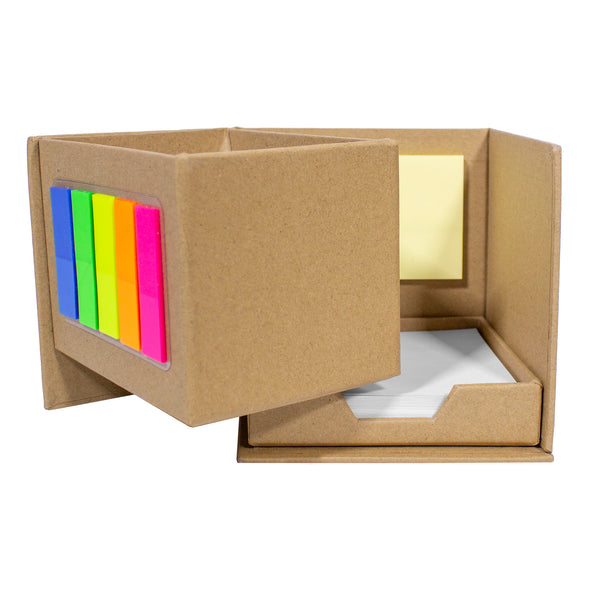 EcoDesk Cube — Porta Lápices con Notas y Cajón