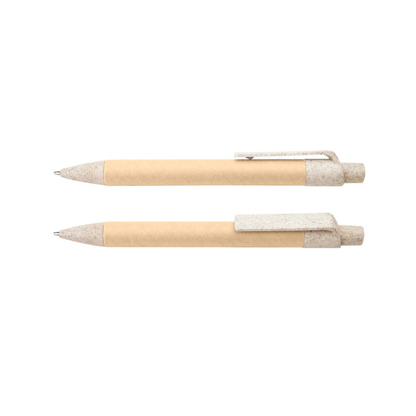 KraftWheat Duo Click — Bolígrafo Eco Retráctil