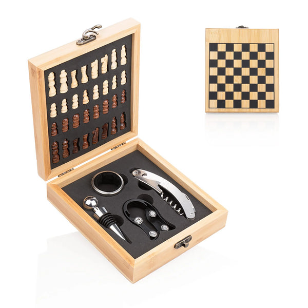Chess & Wine Bambú Set