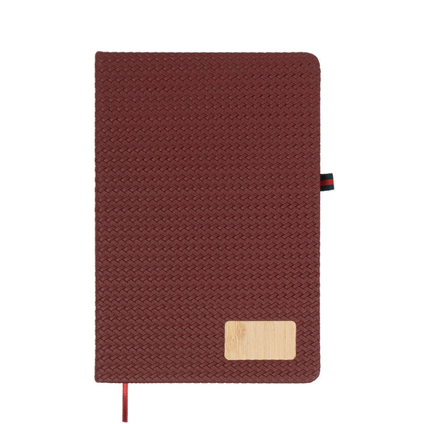 Libreta Textil Trenzada con Placa Bambú
