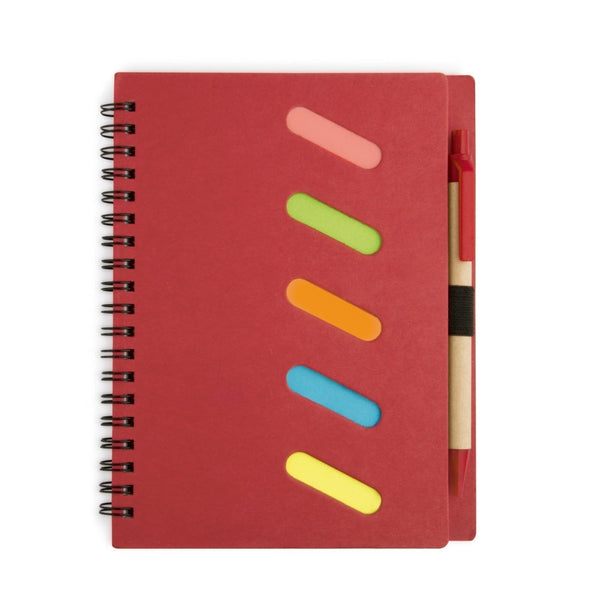 Cuaderno A5 con Notas Adhesivas y Bolígrafo Ecológico